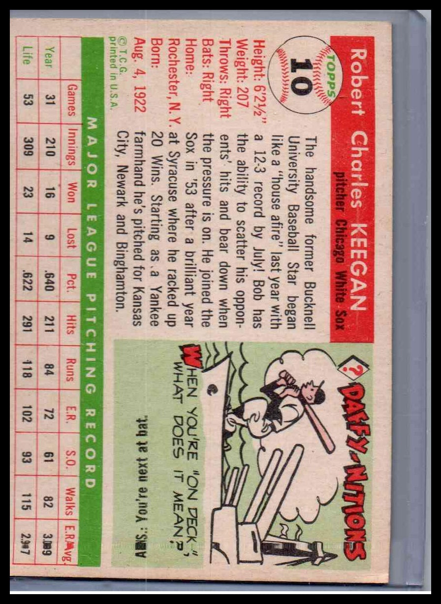 1955 Topps Bob Keegan #10