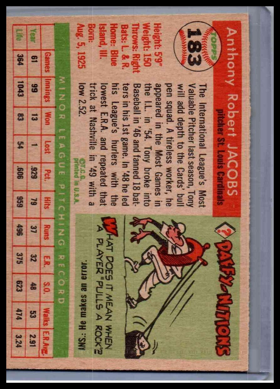 1955 Topps Tony Jacobs #183