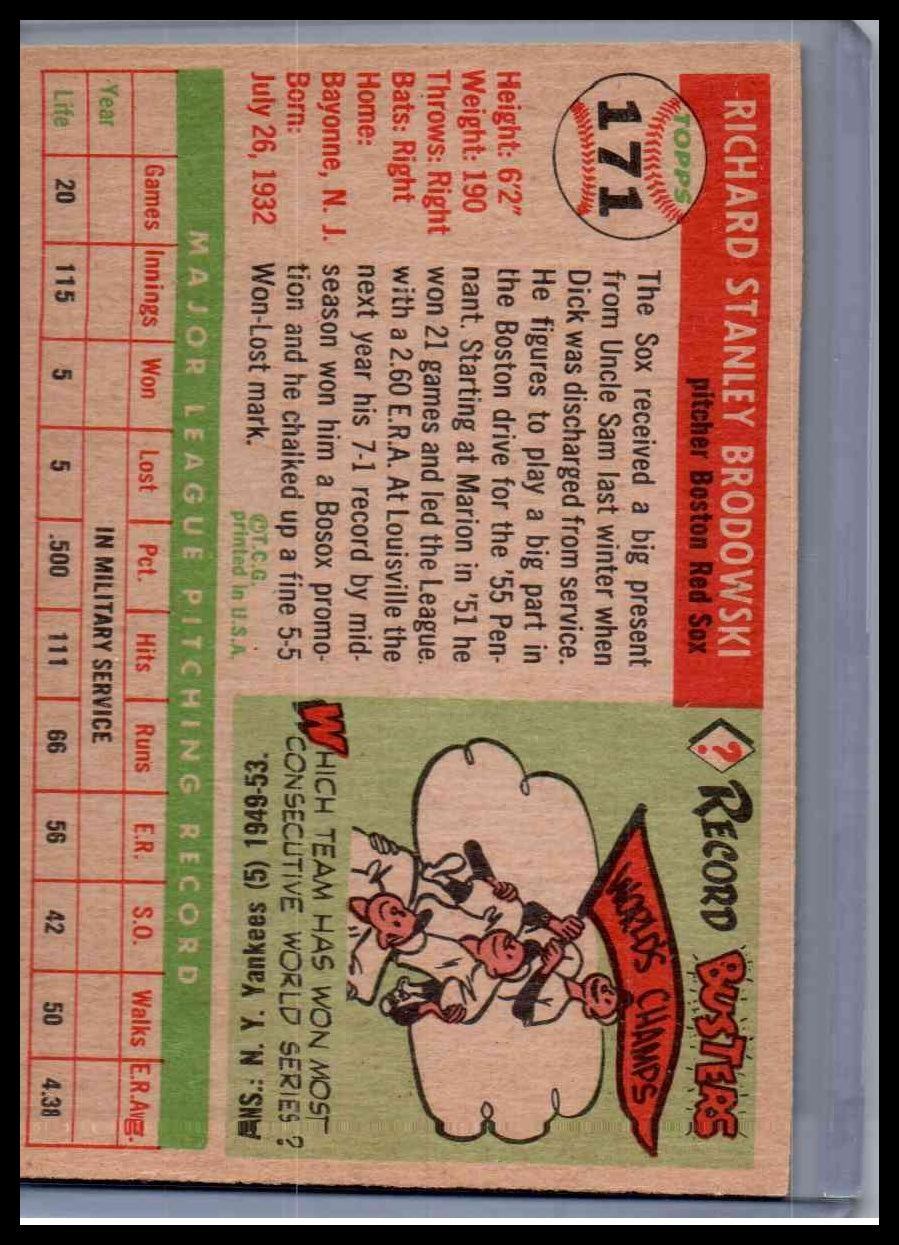 1955 Topps Dick Brodowski #171