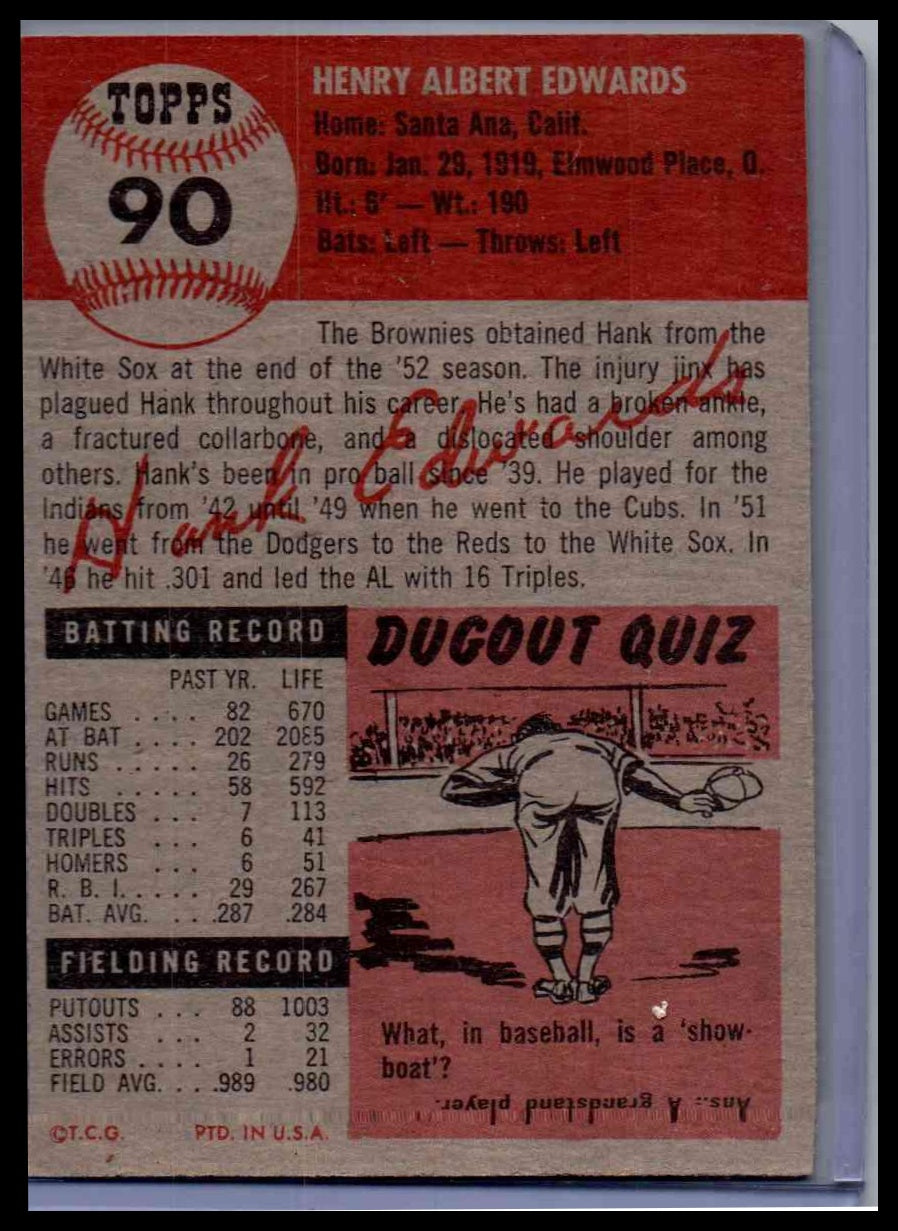 1953 Topps Hank Edwards #90