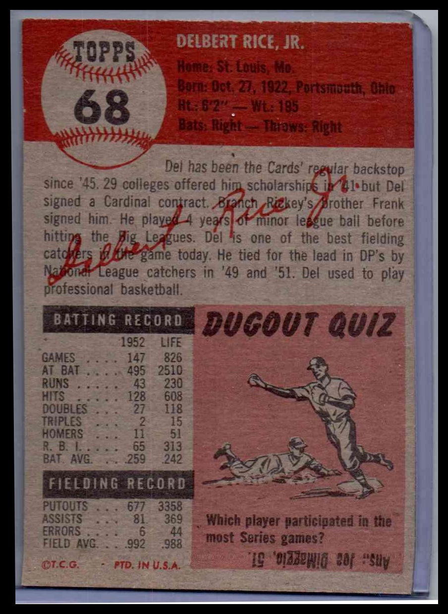 1953 Topps Del Rice #68