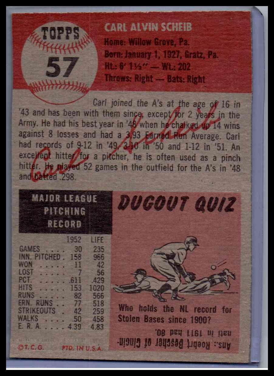 1953 Topps Carl Scheib #57