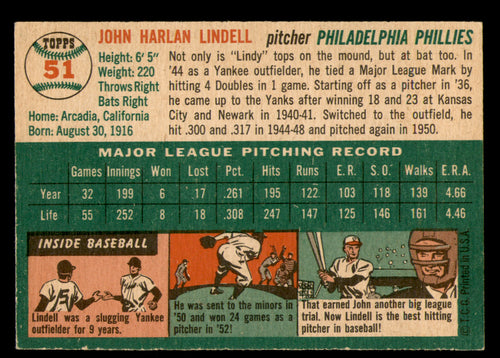 1944 Topps Johnny Lindell #51