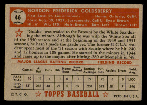 1952 Topps Gordon Goldsberry #46