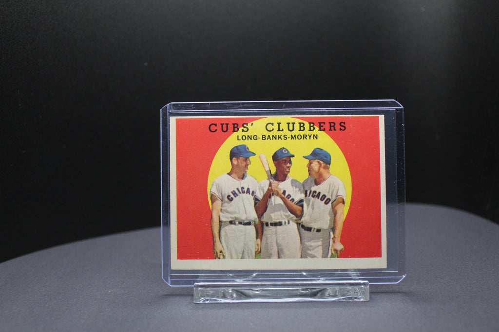 1959 Topps  Cubs Clubbers (Ernie Banks, Dale Long, Walt Moryn) #147