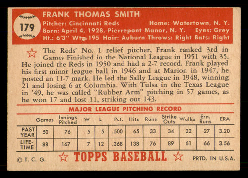 1952 Topps Frank Smith #179