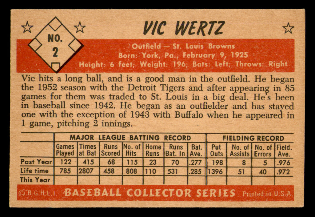 1953 Bowman Color Vic Wertz #2