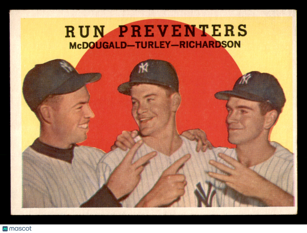 1959 Topps Run Preventers (Bob Turley, Gil McDougald, & Bobby Richardson) #237