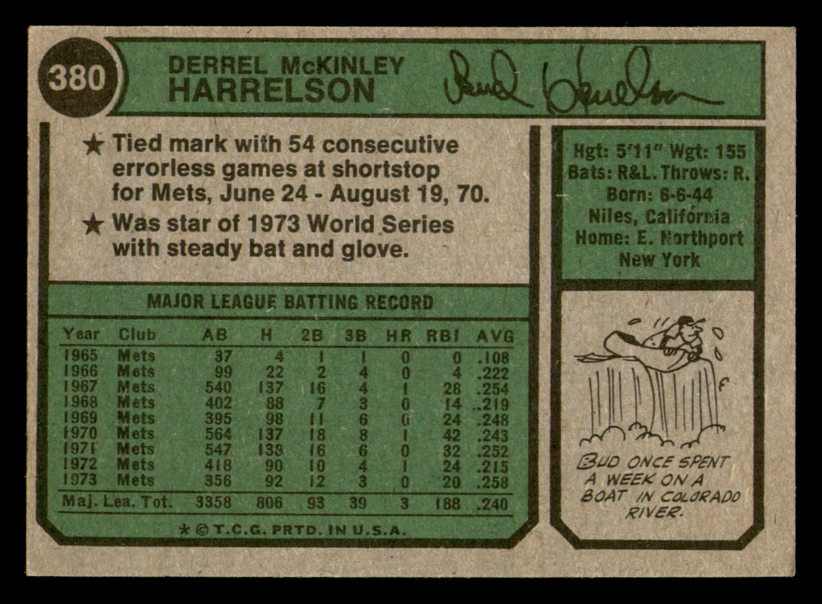 1974 Topps Bud Harrelson #380