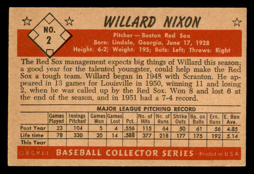 1953 Bowman Black & White Willard Nixon #2