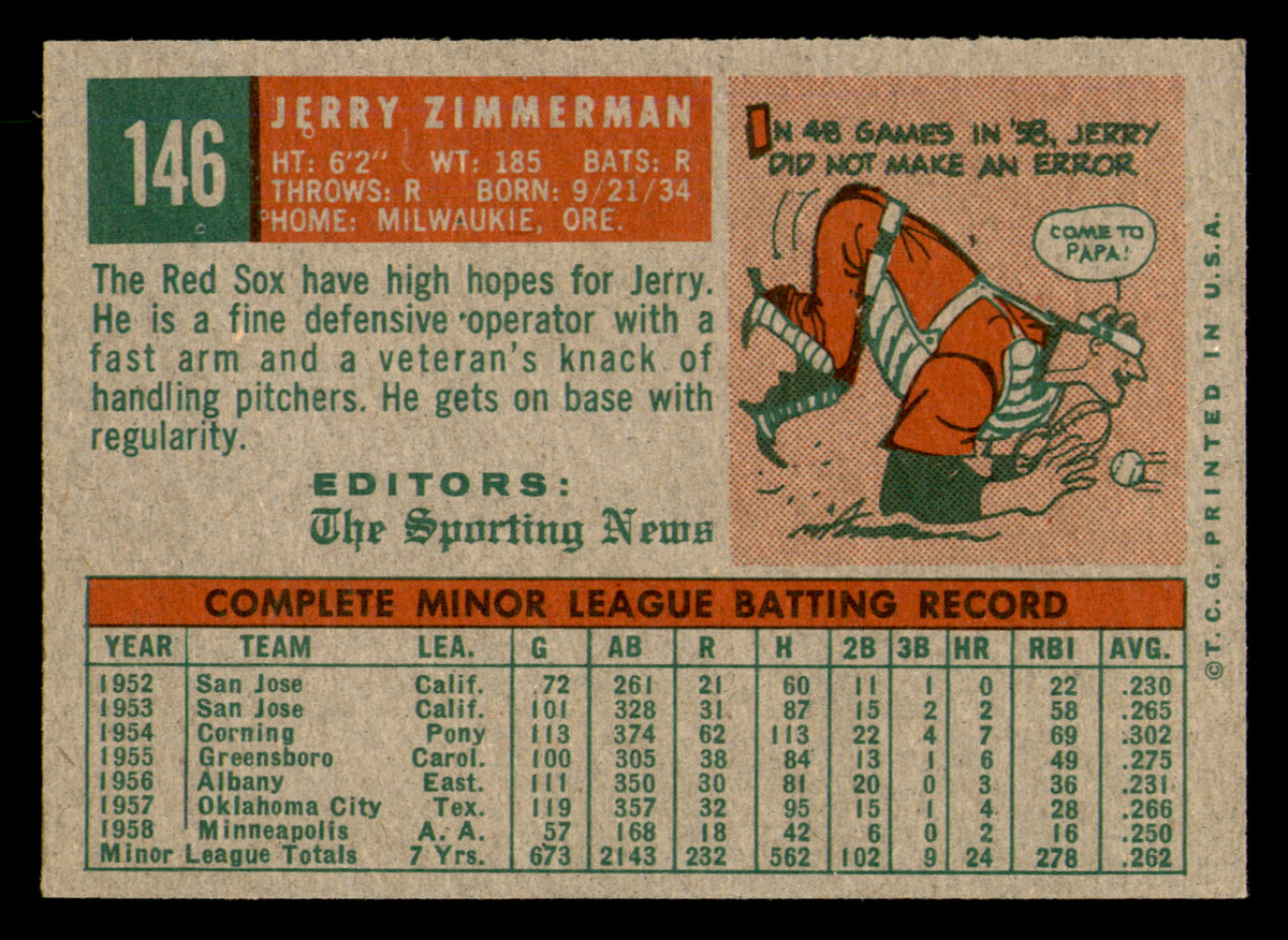 1959 Topps Jerry Zimmerman #146