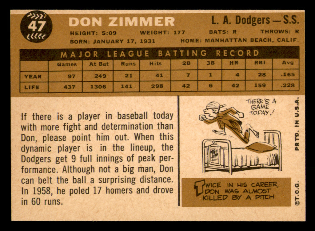 1960 Topps Don Zimmer #47