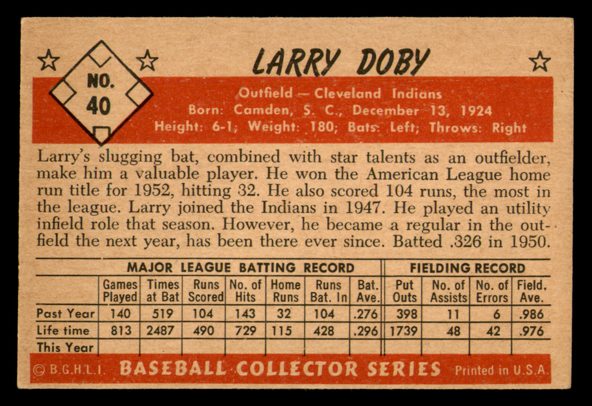 1953 Bowman Color Larry Doby #40 HOF