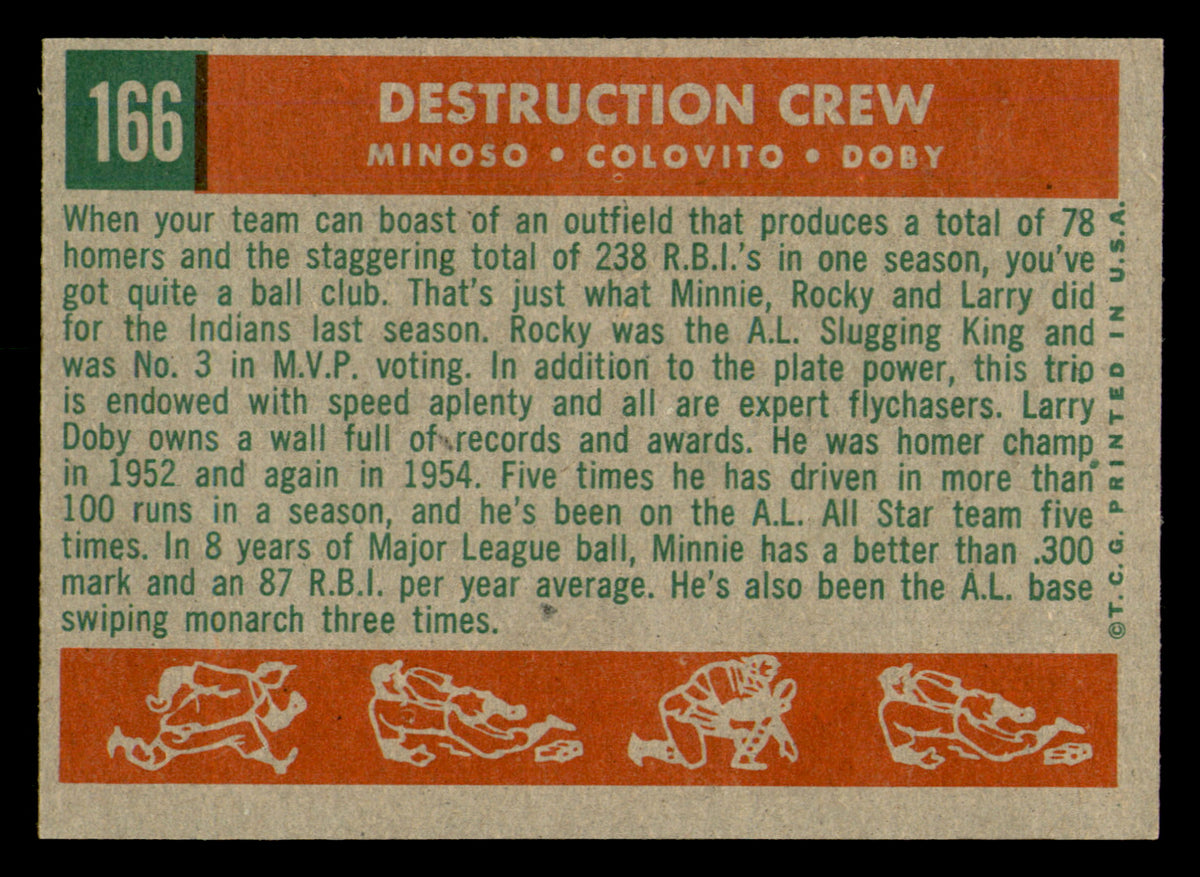 1959 Topps  Destruction Crew (Larry Doby, Minnie Minoso, & Rocky Colavito) #166