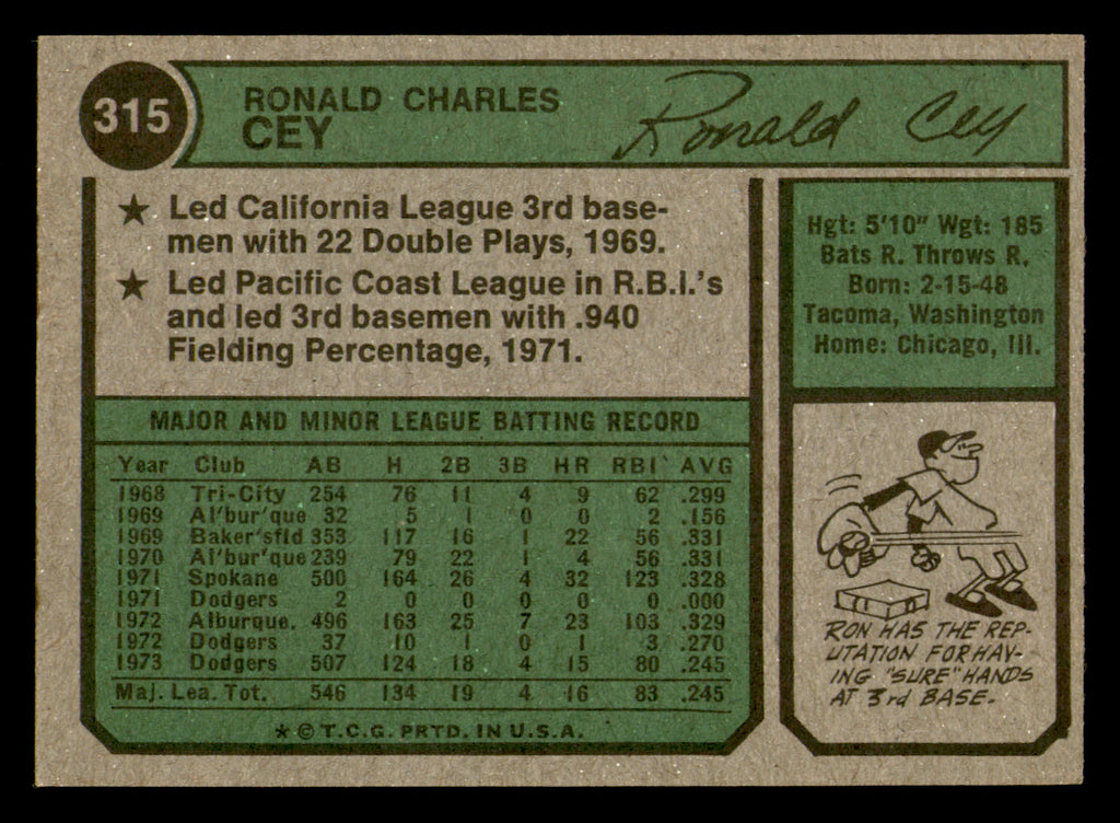 1974 Topps Ron Cey #315