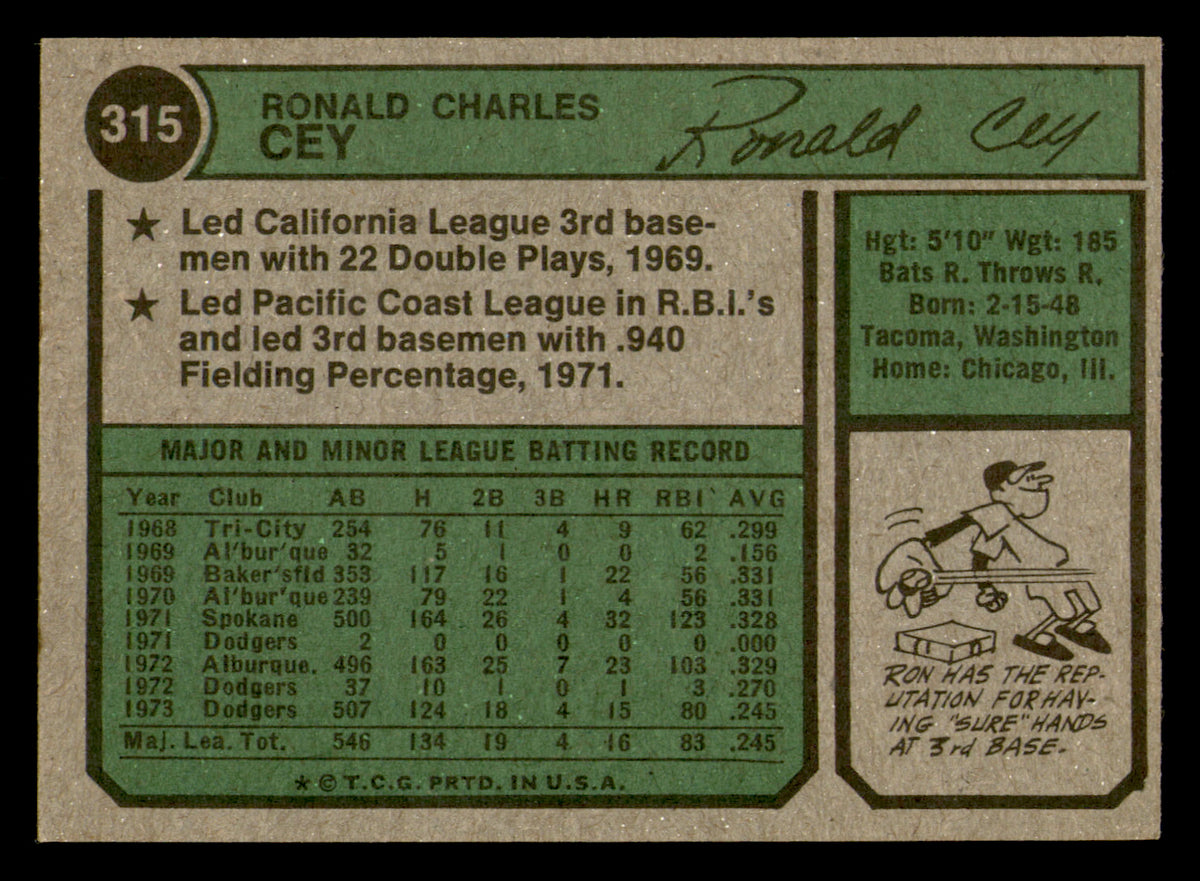 1974 Topps Ron Cey #315