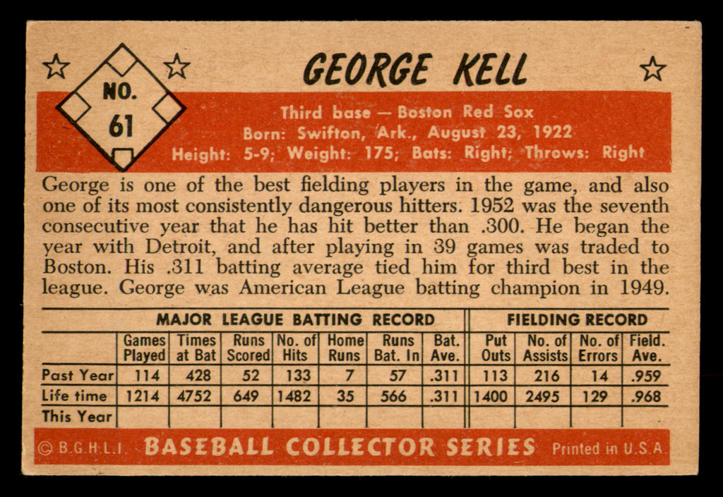 1953 Bowman George Kell #61