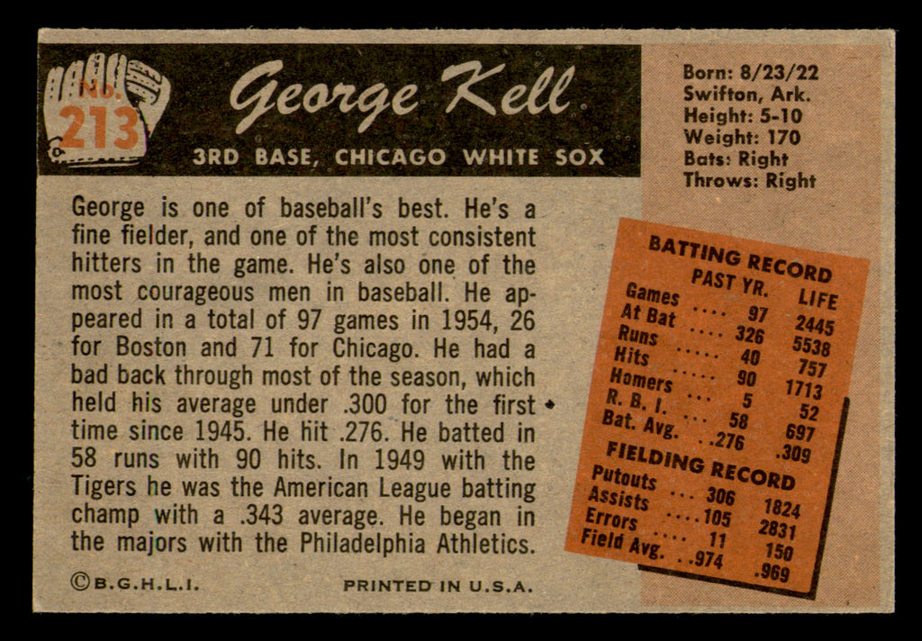 1955 Bowman George Kell #213
