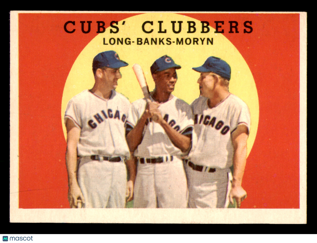1959 Topps  Cubs Clubbers (Ernie Banks, Dale Long, Walt Moryn) #147